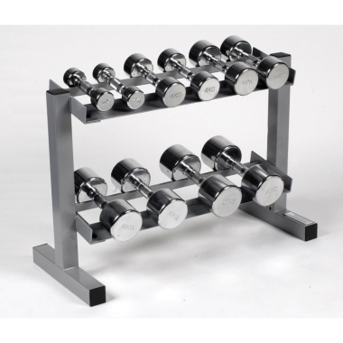 image of Body Power Ergo Chrome Dumbbells & Powerline Rack - 2,4,6,10 & 12.5Kg