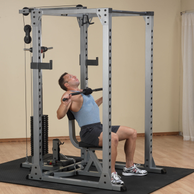 image of Body-Solid Commercial PowerRack & Selectorised Lat Attachment