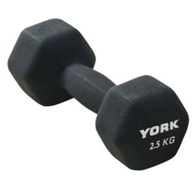 image of York 2.5Kg Neoprene Hex Dumbbell (x1)