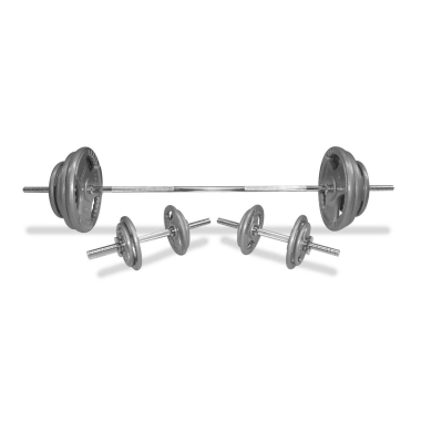 image of Body Power 100Kg 5FT Tri-Grip Spinlock Weight Set