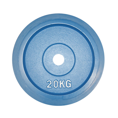 image of Body Power 20Kg Rubber Edged BUMPER Olympic Discs - Blue (x2)