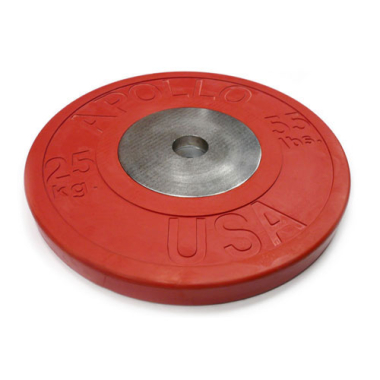 image of Body Power 25Kg Deluxe Rubber/Chrome Olympic Plates - Red (x2)