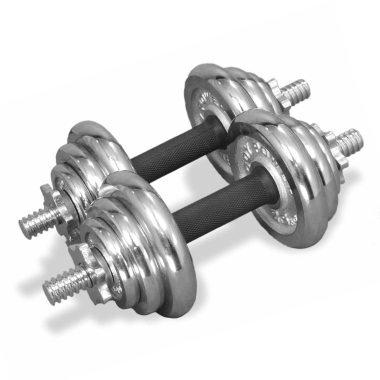 image of Body Power 20kg Chrome Spinlock Dumbbell Weight Set