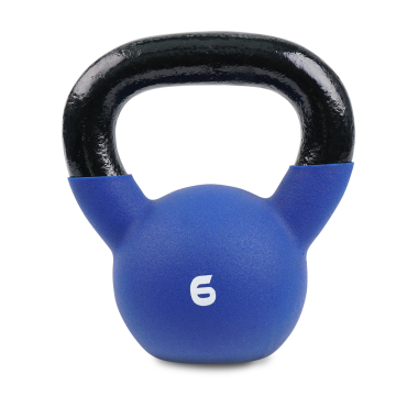image of Body Power 6kg Neoprene Covered Kettlebell (Blue)