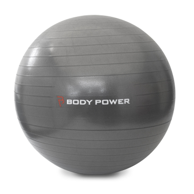 image of Body Power 55cm Gym Ball With Pump (300Kg Burst Resistant) Grey