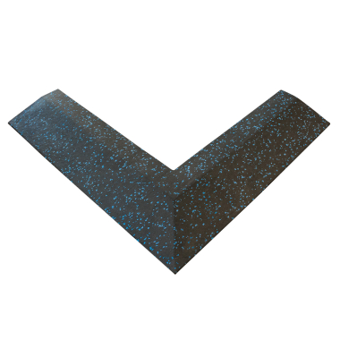 image of Body Power 30mm Floor Tile Corner (x1) (550mm Length x 150mm Wide) - Black with Blue Speckle