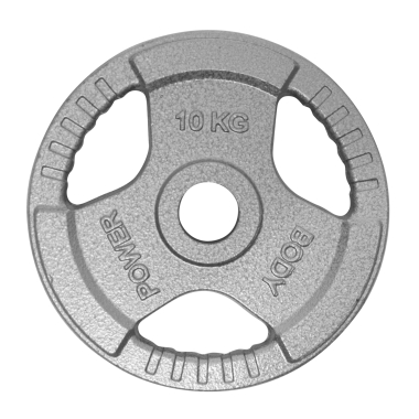 image of Body Power 10Kg Tri Grip Cast Iron Olympic Weight Plates (x2)