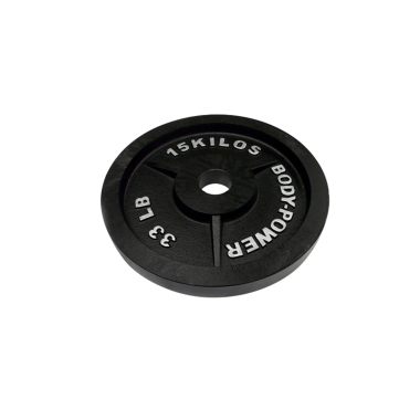 image of Body Power 15Kg Machined Cast Iron Olympic Weight Plates (x2)