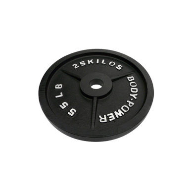 image of Body Power 25Kg Machined Cast Iron Olympic Weight Plates (x2)