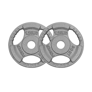 image of Body Power 1.25Kg Standard Tri Grip Weight Plates (x2)