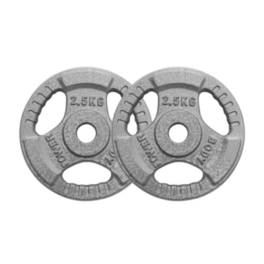 image of Body Power 2.5Kg Standard Tri Grip Weight Plates (x2)