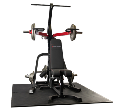 image of Body Power Leverage Gym with Bench and 165Kg Olympic Tri-Grip Disc Set