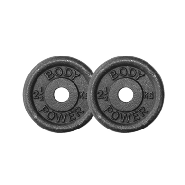 image of Body Power 2.5Kg Cast Iron Standard Weight Plates (x2)