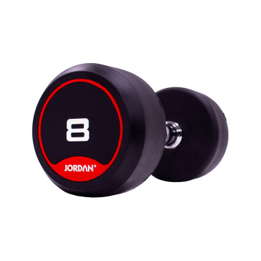 image of JORDAN 8kg Classic Rubber Dumbbells (x2)