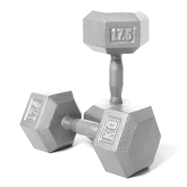 image of Body Power 17.5kg Hex Dumbbell (x2)