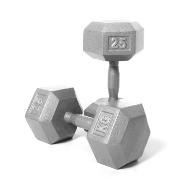 image of Body Power 25kg Hex Dumbbell (x2)