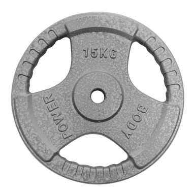image of Body Power 15Kg Standard Tri Grip Weight Plates (x2)