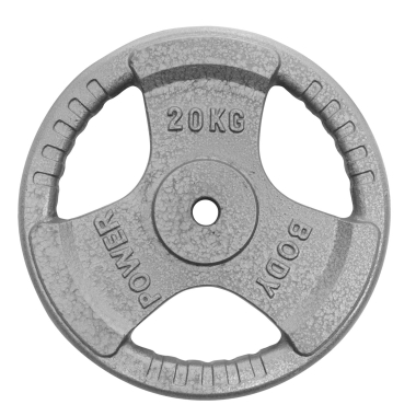 image of Body Power 20Kg Standard Tri Grip Weight Plates (x2)