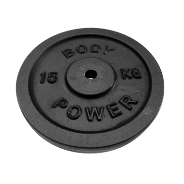image of Body Power 15Kg Cast Iron Standard Weight Plates (x2)
