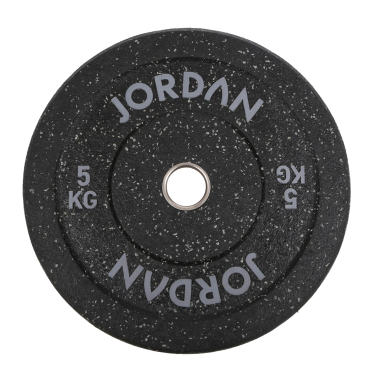 image of JORDAN 5Kg HG Black Rubber Bumper Plate - Coloured Fleck (x1) - Grey