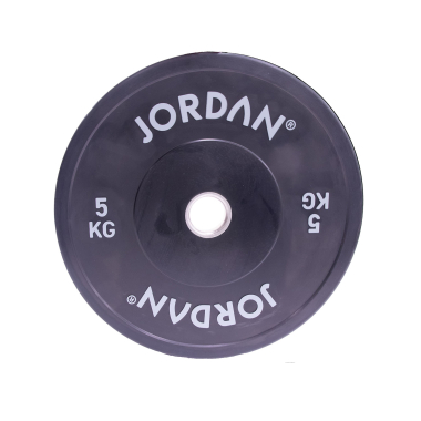 image of JORDAN 5Kg HG Coloured Rubber Bumper Plate - Black (x1)