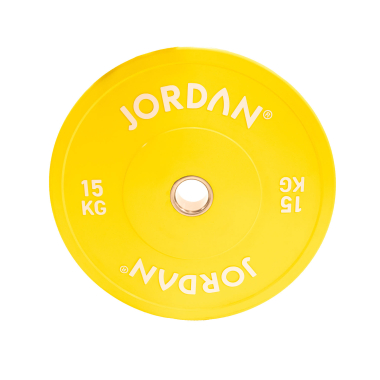 image of JORDAN 15Kg HG Coloured Rubber Bumper Plate - Yellow (x1)