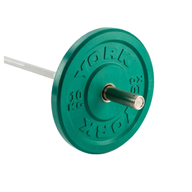 image of York 10kg Solid Rubber Coloured Bumper Plate - Green (x1)