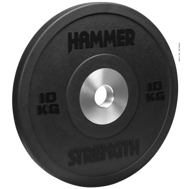 image of Hammer Strength 10Kg Premium Rubber Bumper Plate (Black) x1