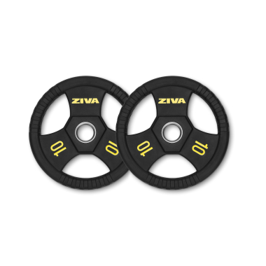 image of Ziva 10Kg Performance Rubber Grip Olympic Disc (x2)