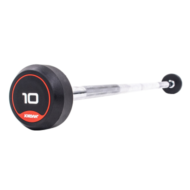 image of JORDAN 10kg Classic Rubber Barbell with Straight Bar
