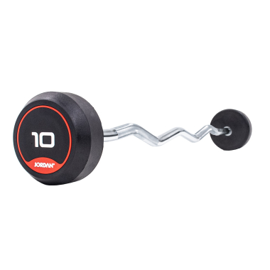 image of JORDAN 10kg Classic Rubber Barbell with Curl Bar