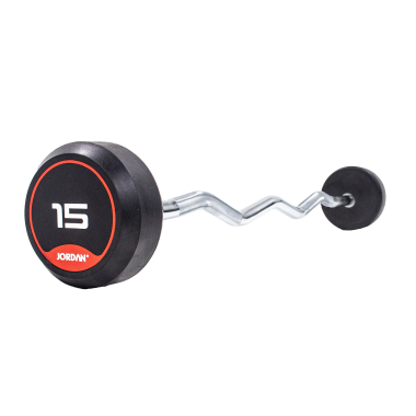 image of JORDAN 15kg Classic Rubber Barbell with Curl Bar