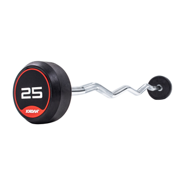 image of JORDAN 25kg Classic Rubber Barbell with Curl Bar