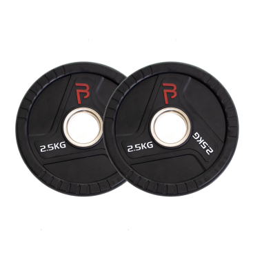 image of Body Power 2.5kg Rubber Tri-Grip Olympic Weight Plates (x2)