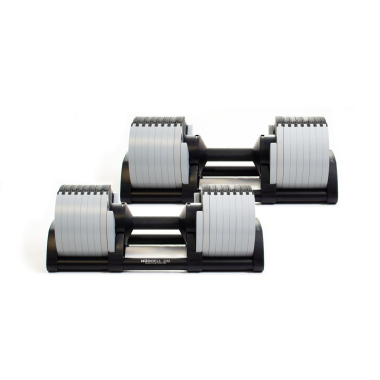 image of NÜOBELL 2-32Kg Dumbbells (x2) - White Grey / Black