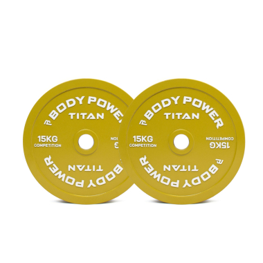 image of Body Power TITAN Calibrated Cast Iron Olympic Plate 15kg (x2)