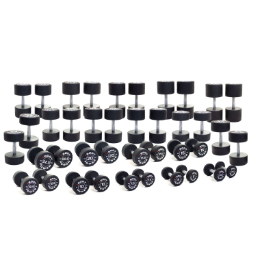 image of Body Power Pro Round Rubber Dumbbell Set - 2.5kg to 50kg (20 Pairs)