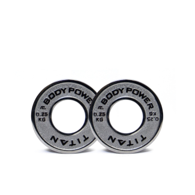 image of Body Power TITAN Calibrated Cast Iron Olympic Plate 0.25kg (x2)