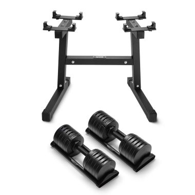 image of NÜOBELL S® Adjustable Dumbbells with Dumbbell Stand and Adapters
