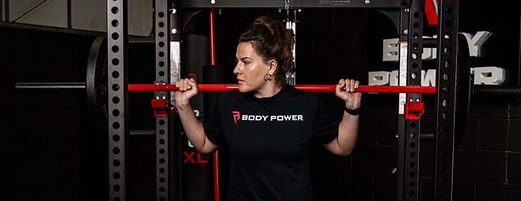 Chantelle Cameron with the Body Power Deluxe Folding Power Rack