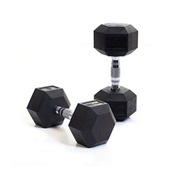 Body Power Rubber Hex Dumbbells